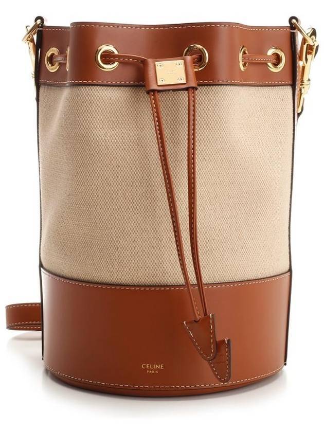 CELINE Small Drawstring Cabas Marine Bucket Bag Natural Tan