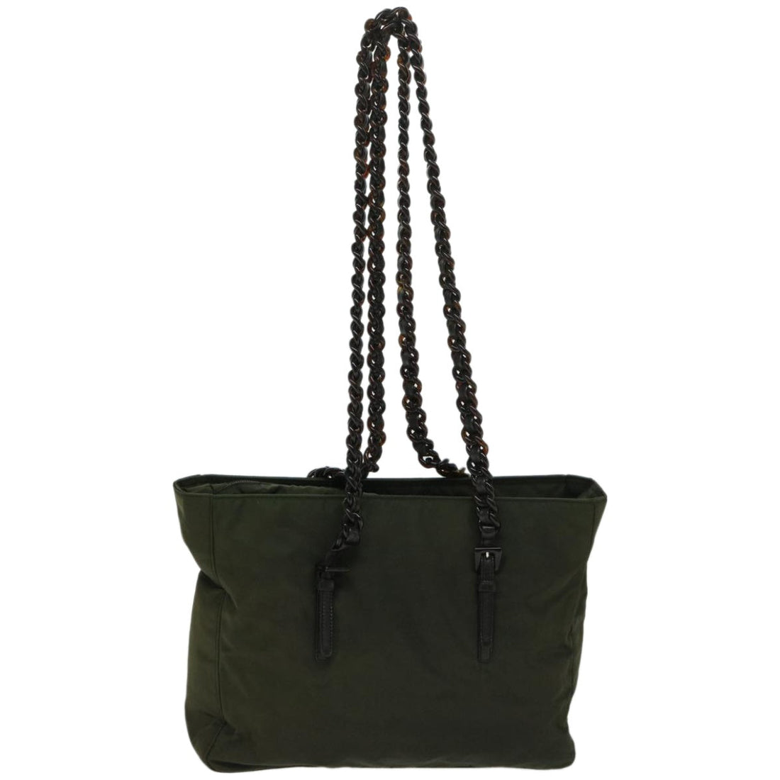PRADA Chain Shoulder Bag Nylon Green ac2783