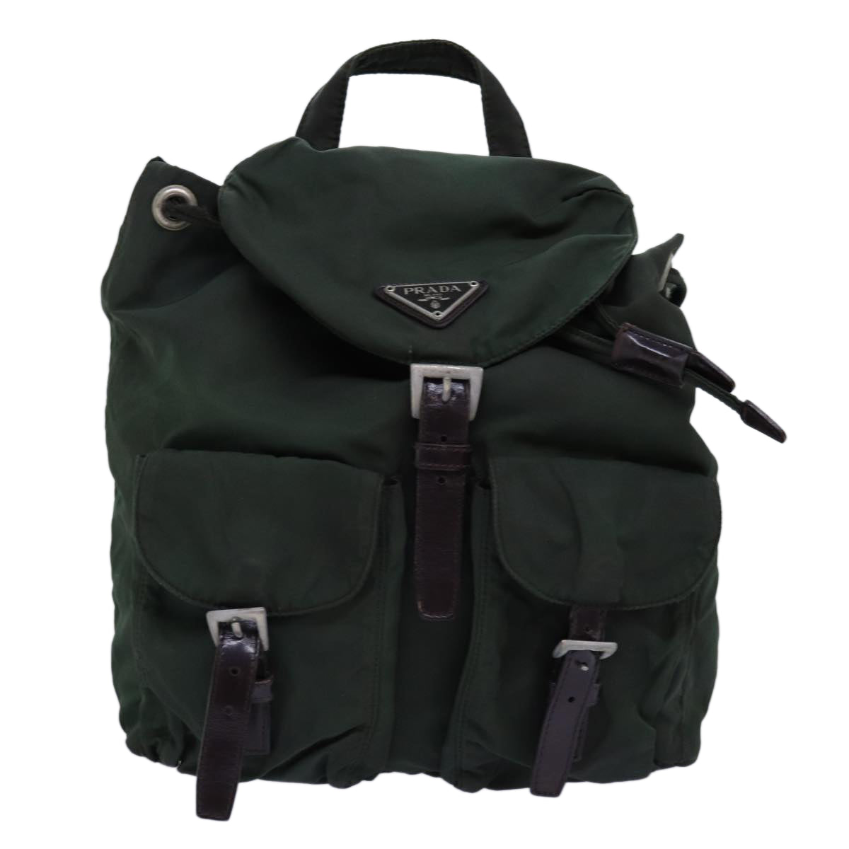 PRADA Backpack Nylon Khaki ac2971