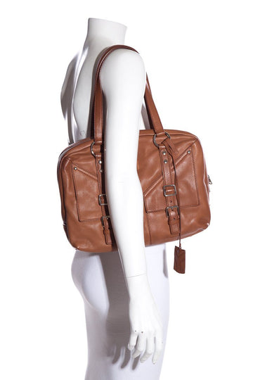 Yves Saint Laurent Brown Leather Lover Handle Bag