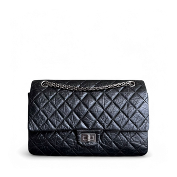 Chanel 2.55 Reissue 226 - Quilted Aged Calfskin 28CM Black Ruthenium Silver Hardware Series 13