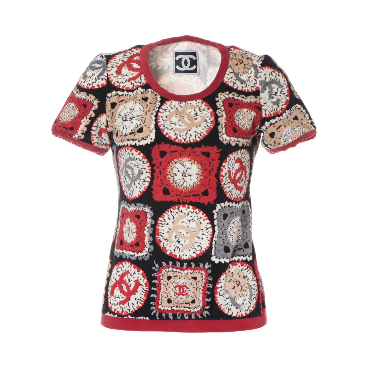 Chanel Sports 09P Cotton  Nylon  36  Red × Black P35858 Belbet Side Reaper