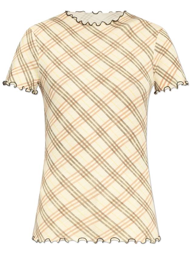 Burberry Burberry Top With Check Pattern, Women's, Beige