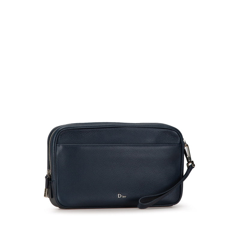 Dior Navy Calf Leather Clutch Bag