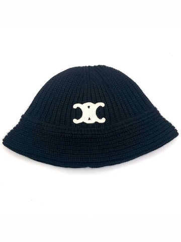 CELINE Seamless Cashmere Bucket Hat Black