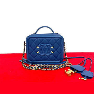 Chanel CC Filigree Caviar Leather Shoulder Bag