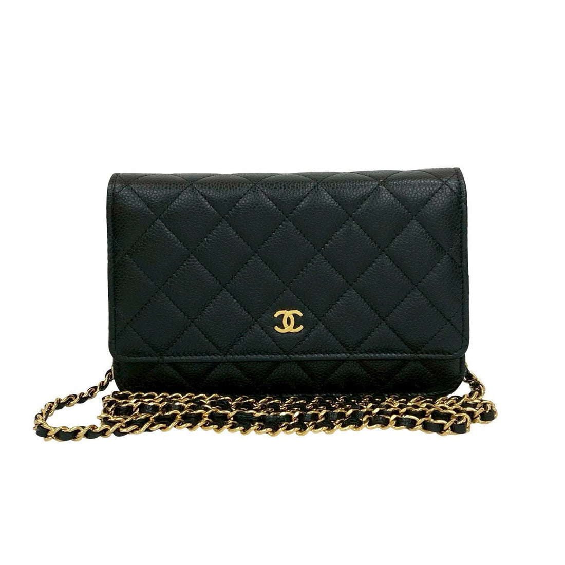Chanel Matelassé Caviar Skin 2way Wallet on Chain