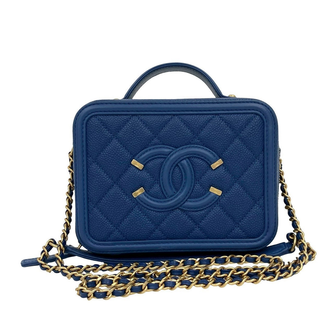 Chanel CC Filigree Caviar Leather Shoulder Bag