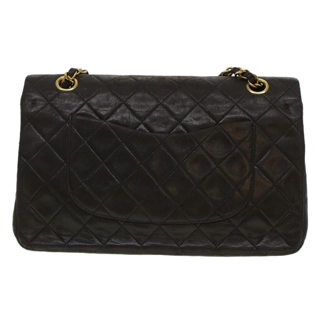 Top Quality Chanel Matelasse Turn Lock Chain Shoulder Bag Lamb Skin Black CC Auth am4540