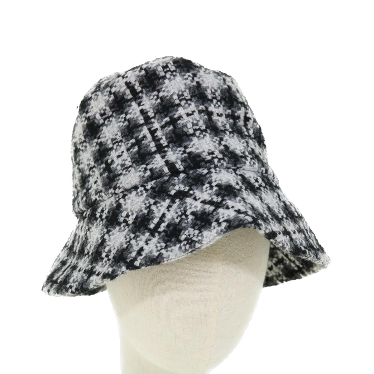 Top Quality Chanel COCO Mark Hat Wool S White Black CC Auth am4943