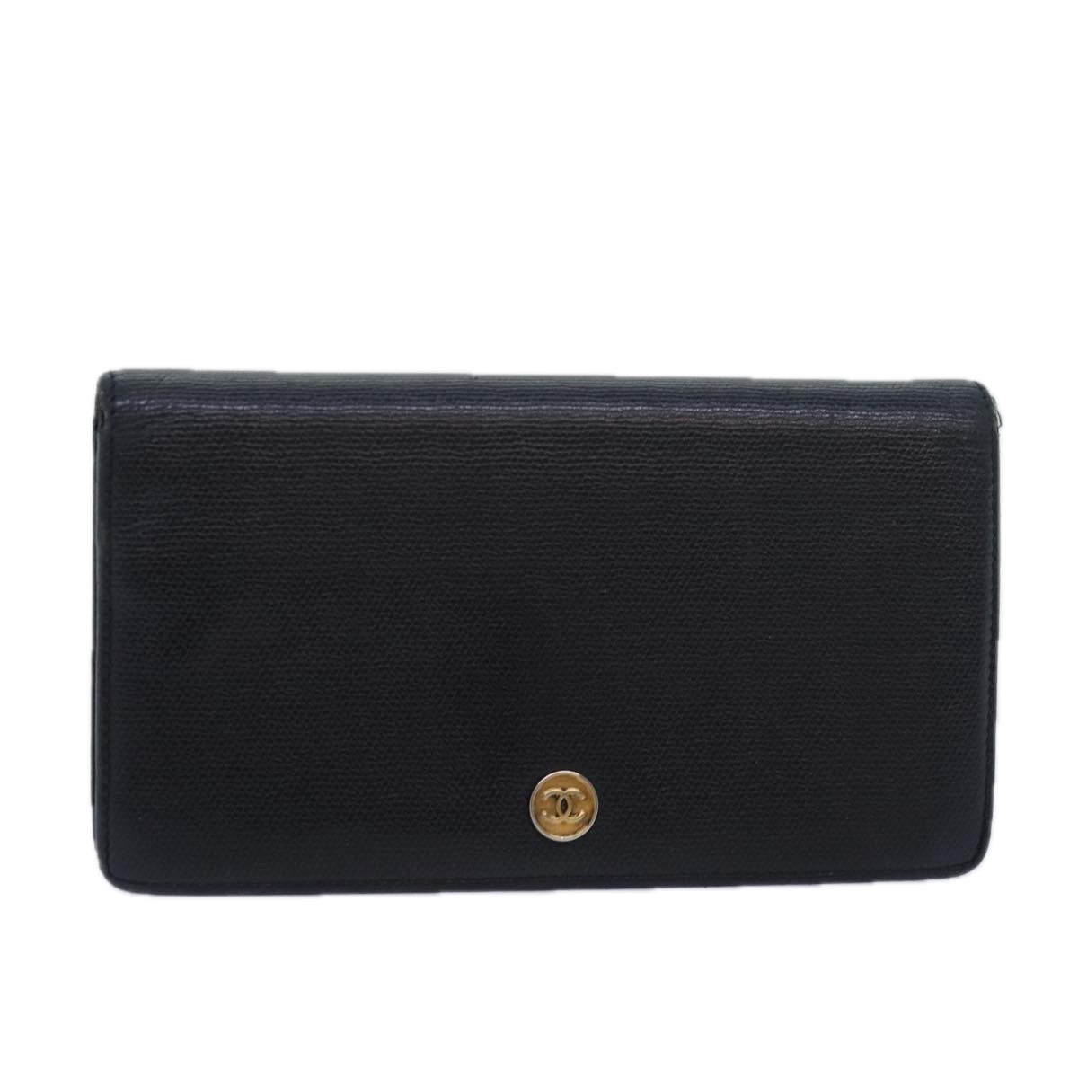 Top Quality Chanel COCO Mark Wallet Leather Black CC Auth am6579