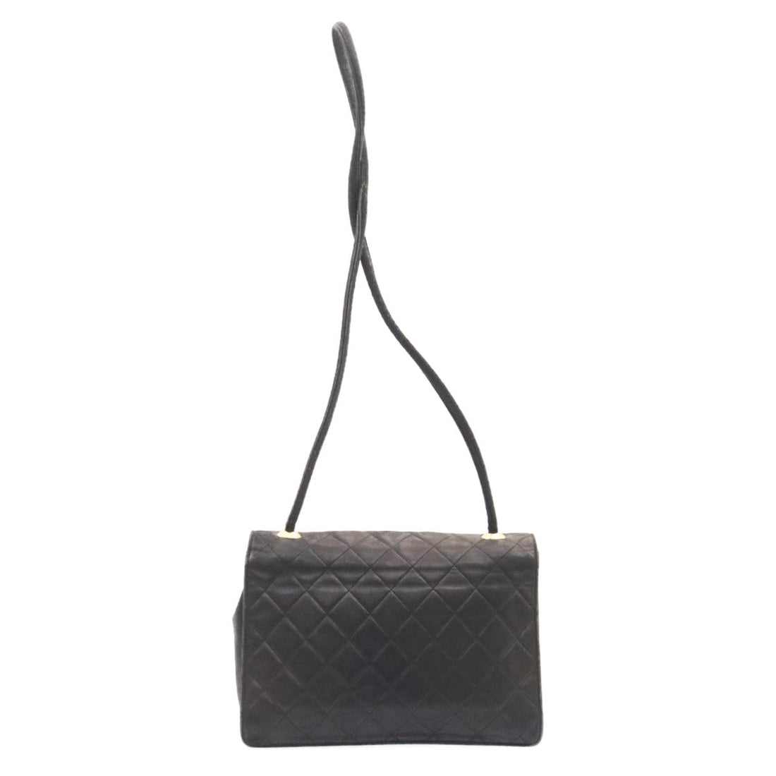 Top Quality Chanel Matelasse Shoulder Bag Lamb Skin Black Gold CC Auth ar5310A