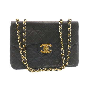 Top Quality Chanel Deca Matelasse Turn Lock Chain Shoulder Bag Lamb Skin Black CC ar5950A