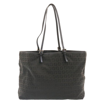 FENDI Zucchino Canvas Tote Bag Black Auth ar6460