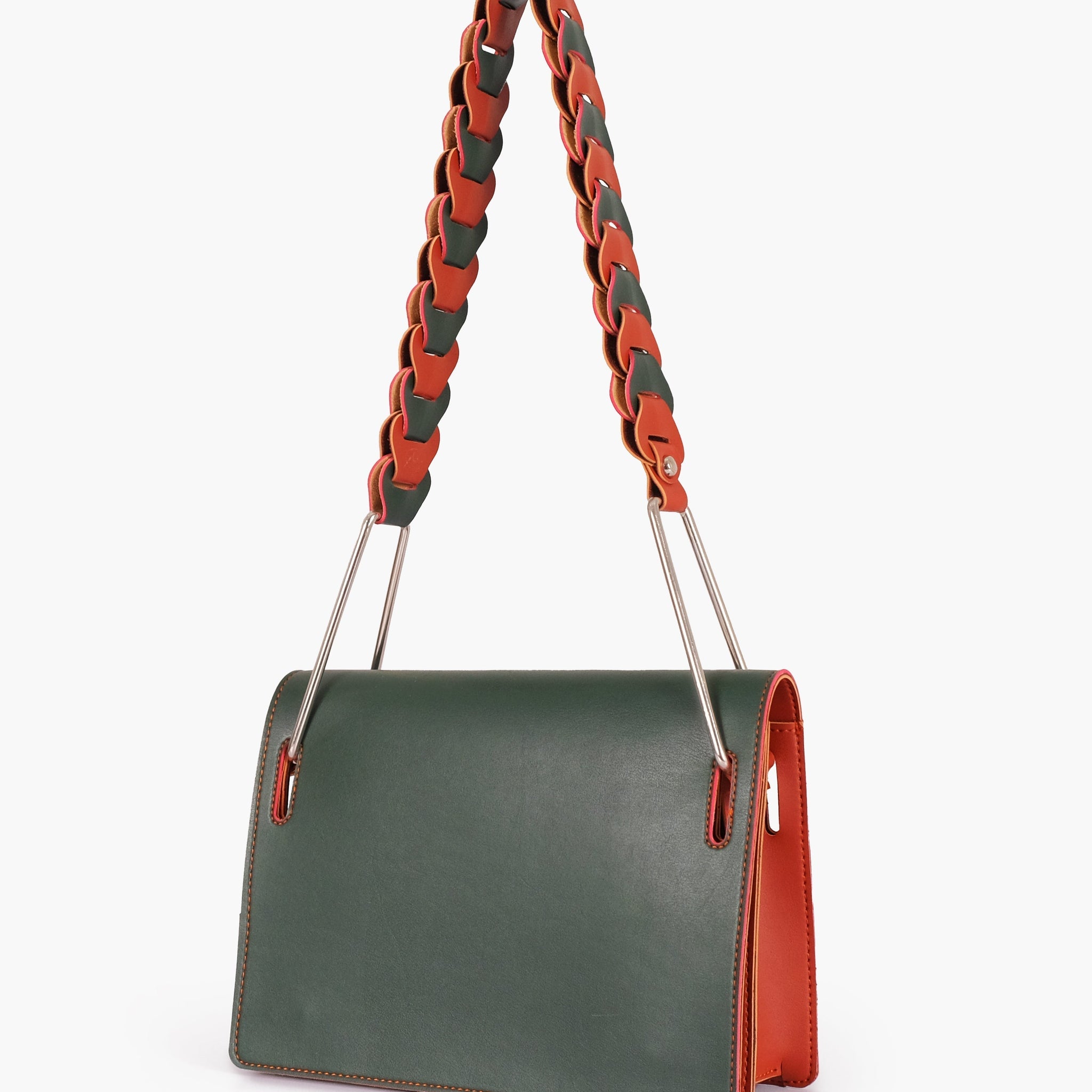 Army green loop strap shoulder bag