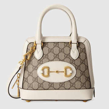Gucci Horsebit 1955 Mini Top Handle Bag White Leather