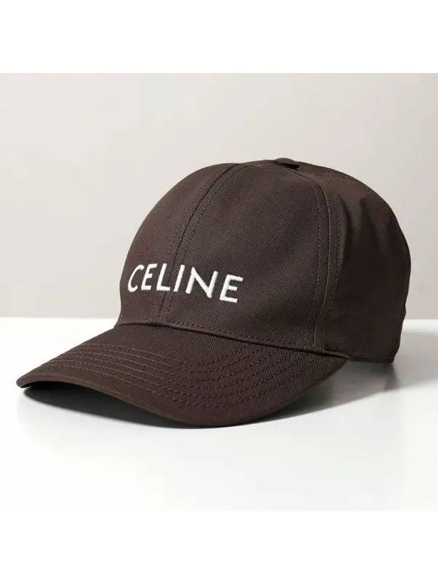 CELINE Logo Ball Cap Brown