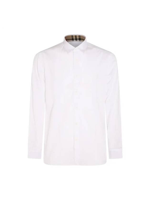 Burberry Plain Cotton Long Sleeve Shirt White