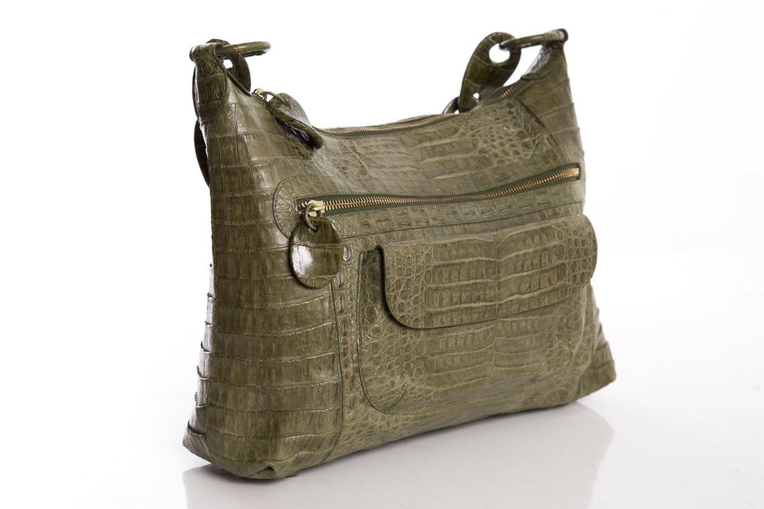 Nancy Gonzalez Green Genuine Crocodile Shoulder Bag