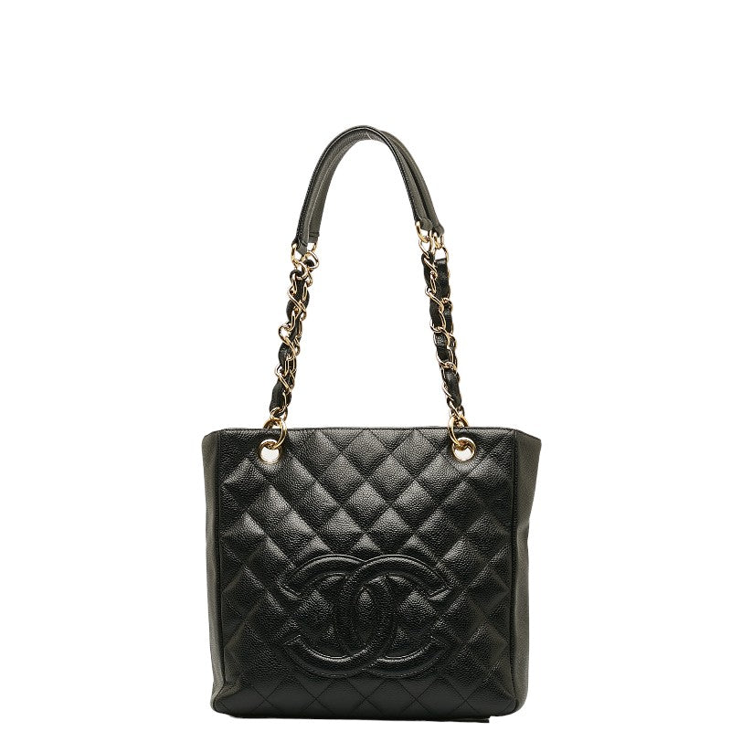 Chanel Mattress PT Tott Cocomark Chain Shoulder Bag Black Gold  Caviar S  CHANEL