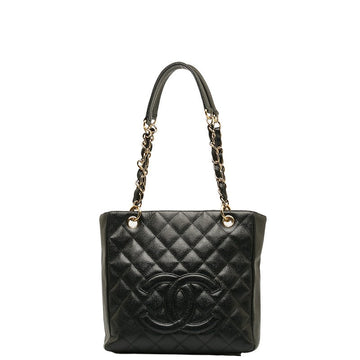 Chanel Mattress PT Tott Cocomark Chain Shoulder Bag Black Gold  Caviar S  CHANEL