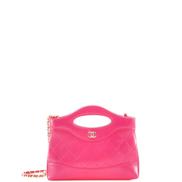 CHANEL 31 Shopping Bag Clutch with Chain Quilted Calfskin Small