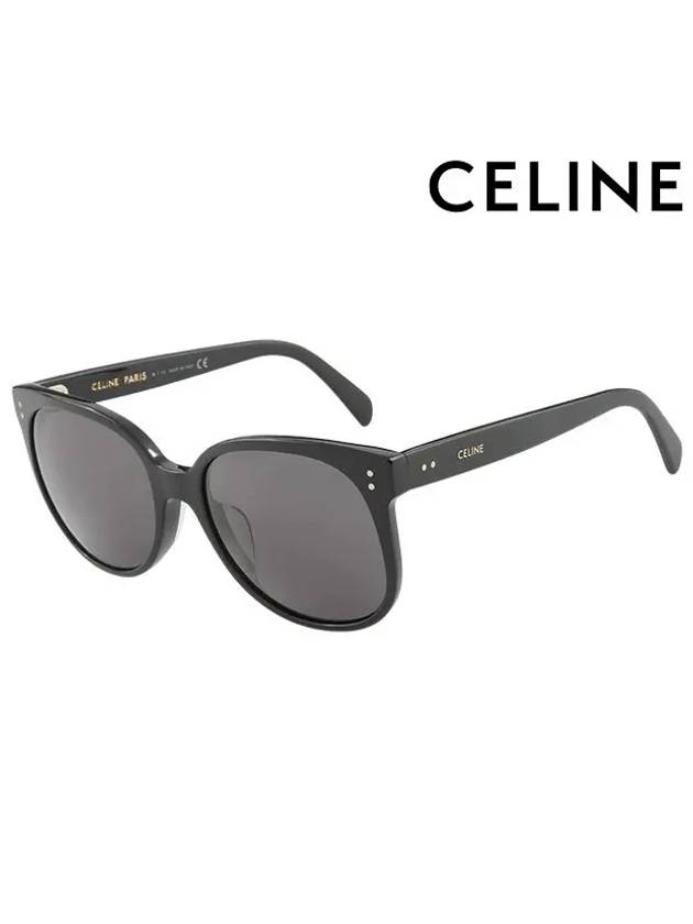 CELINE Eyewear Logo Round Acetate Sunglasses Black