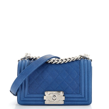 CHANEL Boy Flap Bag Quilted Caviar Small