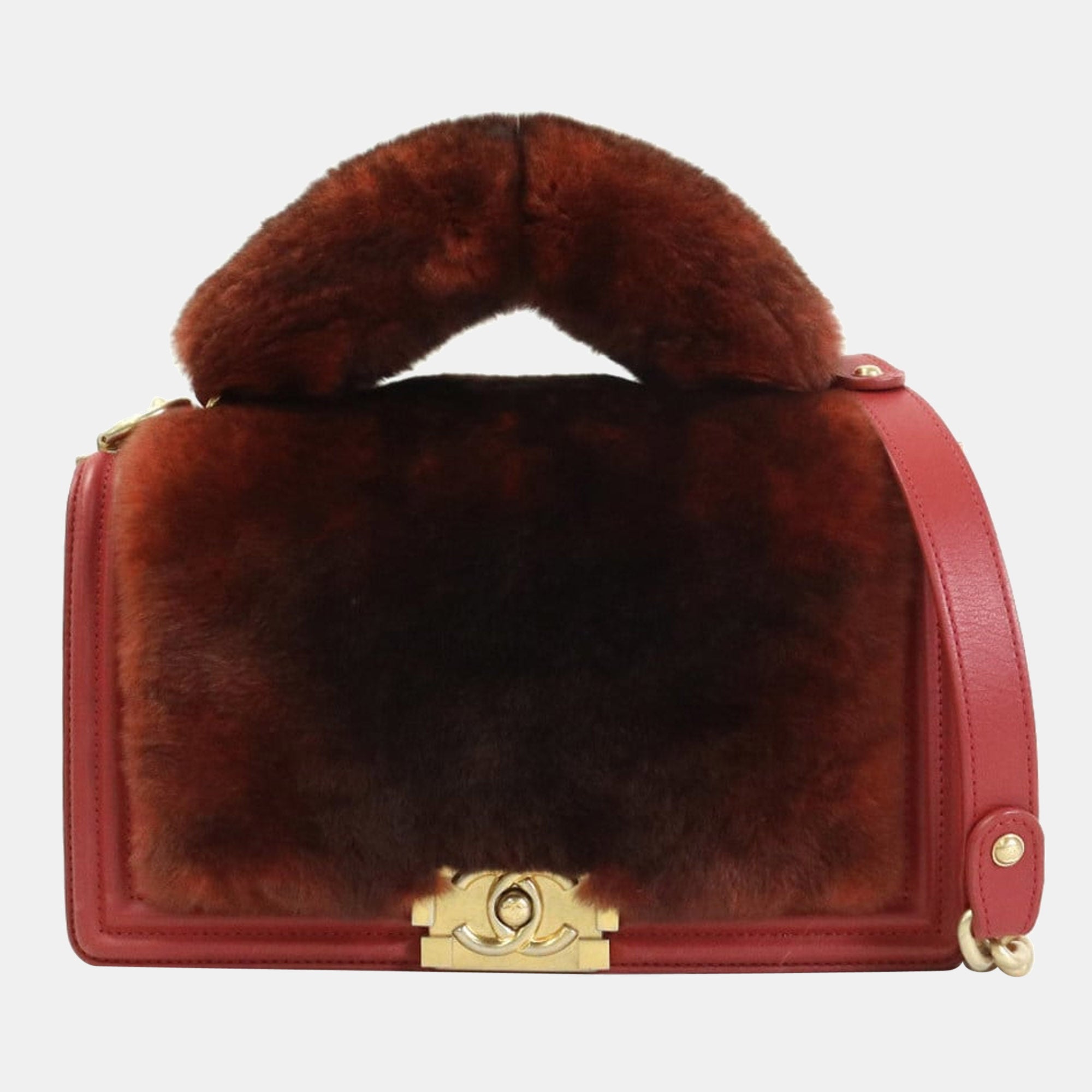 CHanel Brown Orylag Top Handle Boy Bag