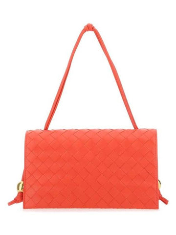 Bottega Veneta Intrecciato Strap Trio Shoulder Bag Orange
