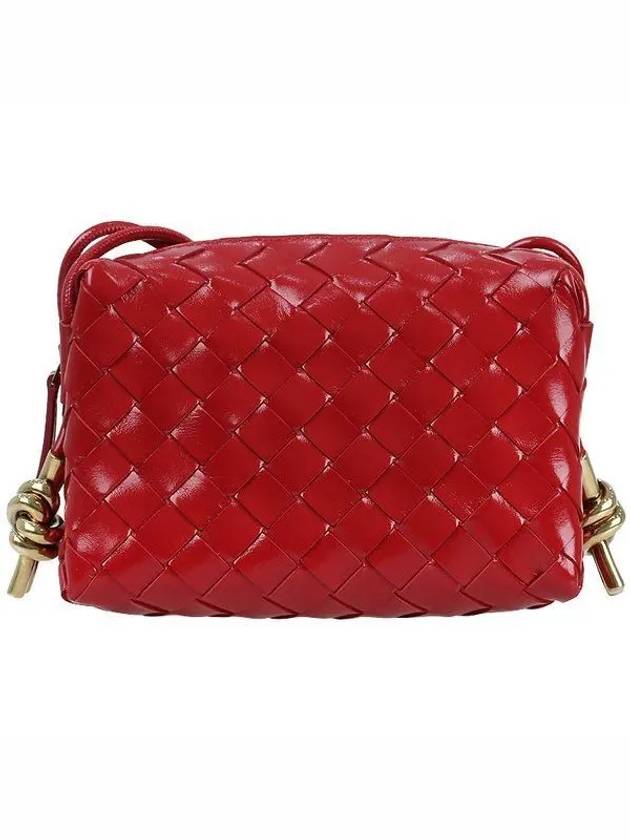 Bottega Veneta Intrecciato Loop Camera Mini Shoulder Bag Red