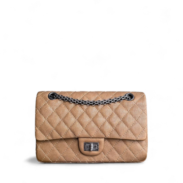 Chanel 2.55 Reissue 225 - Caviar 24CM Quilted Grained Calfskin Brown Ruthenium Silver Hardware Series 17