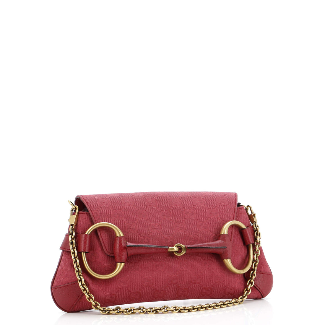 Horsebit Chain Clutch GG Canvas with Leather Medium