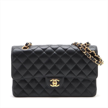 Chanel Matrasse 25 Caviar S Double Flap Double Chain Bag Black G  15th