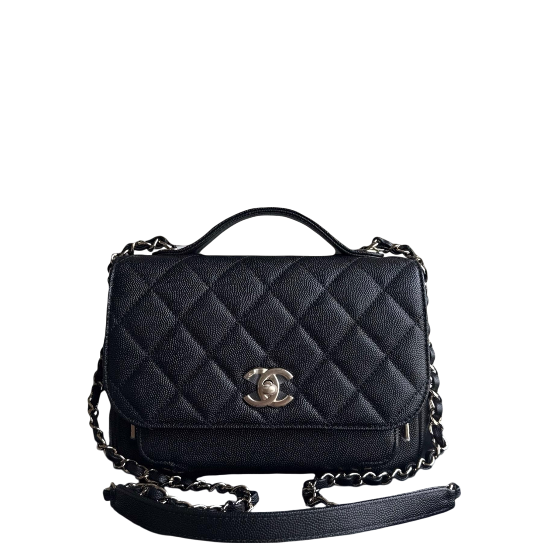Chanel Business Affinity Medium - Caviar Quilted Grained Calfskin Black Gold Hardware Series 25