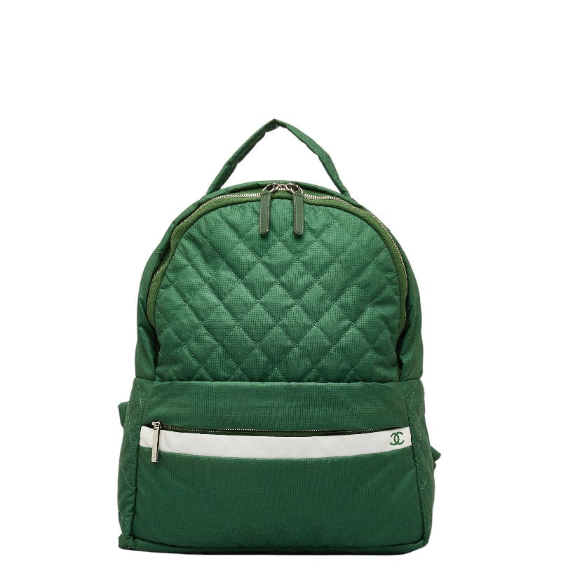 Chanel Rucksack Backpack Green Nylon Leather  Chanel