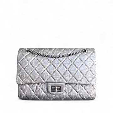 Chanel 2.55 Reissue 227 Large - Quilted Aged Calfskin Silver Ruthenium Silver Hardware Series 14