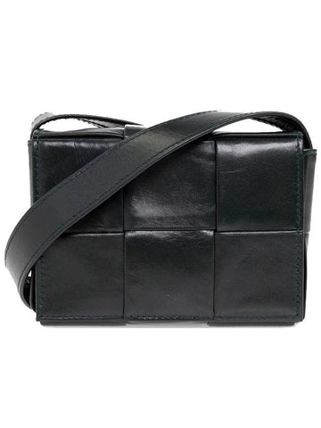 Bottega Veneta Cassette Small Leather Cross Bag Dark Green