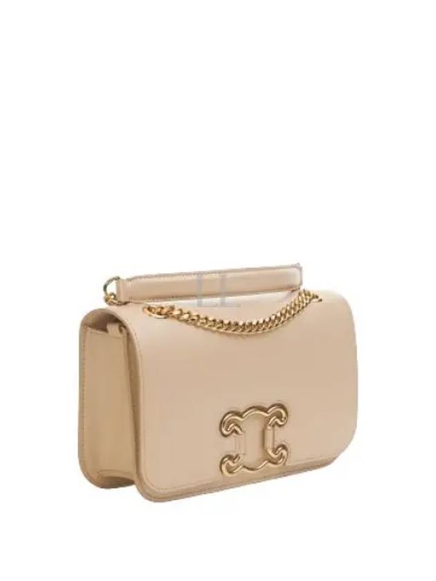 CELINE Triomphe Frame Calfskin Medium Shoulder Bag Nude