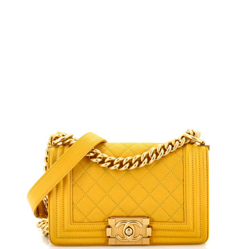 CHANEL Boy Flap Bag Quilted Calfskin Small