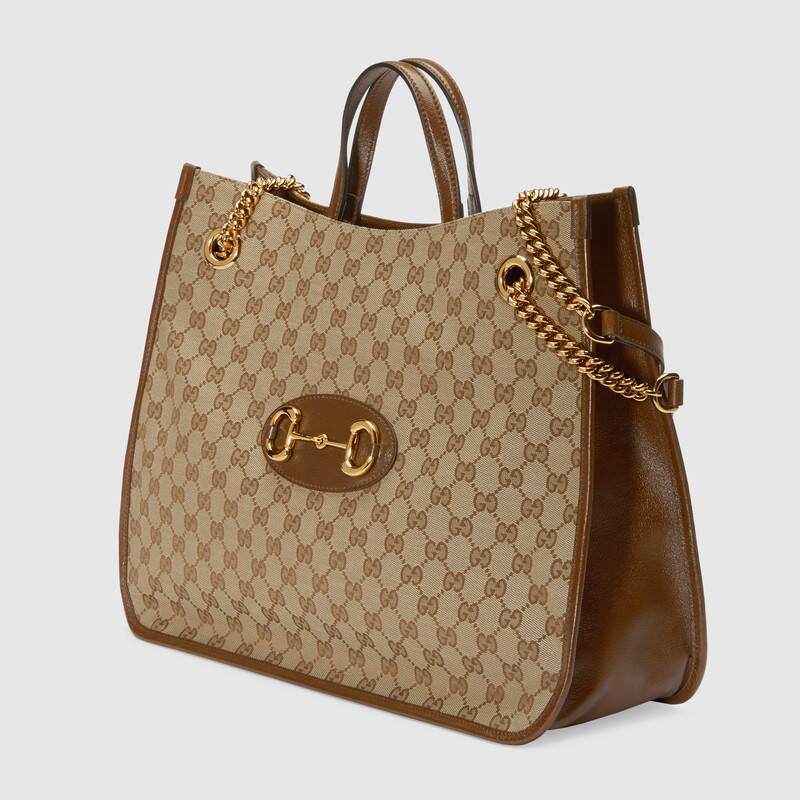 Gucci Horsebit 1955 Large Tote Bag Brown Leather