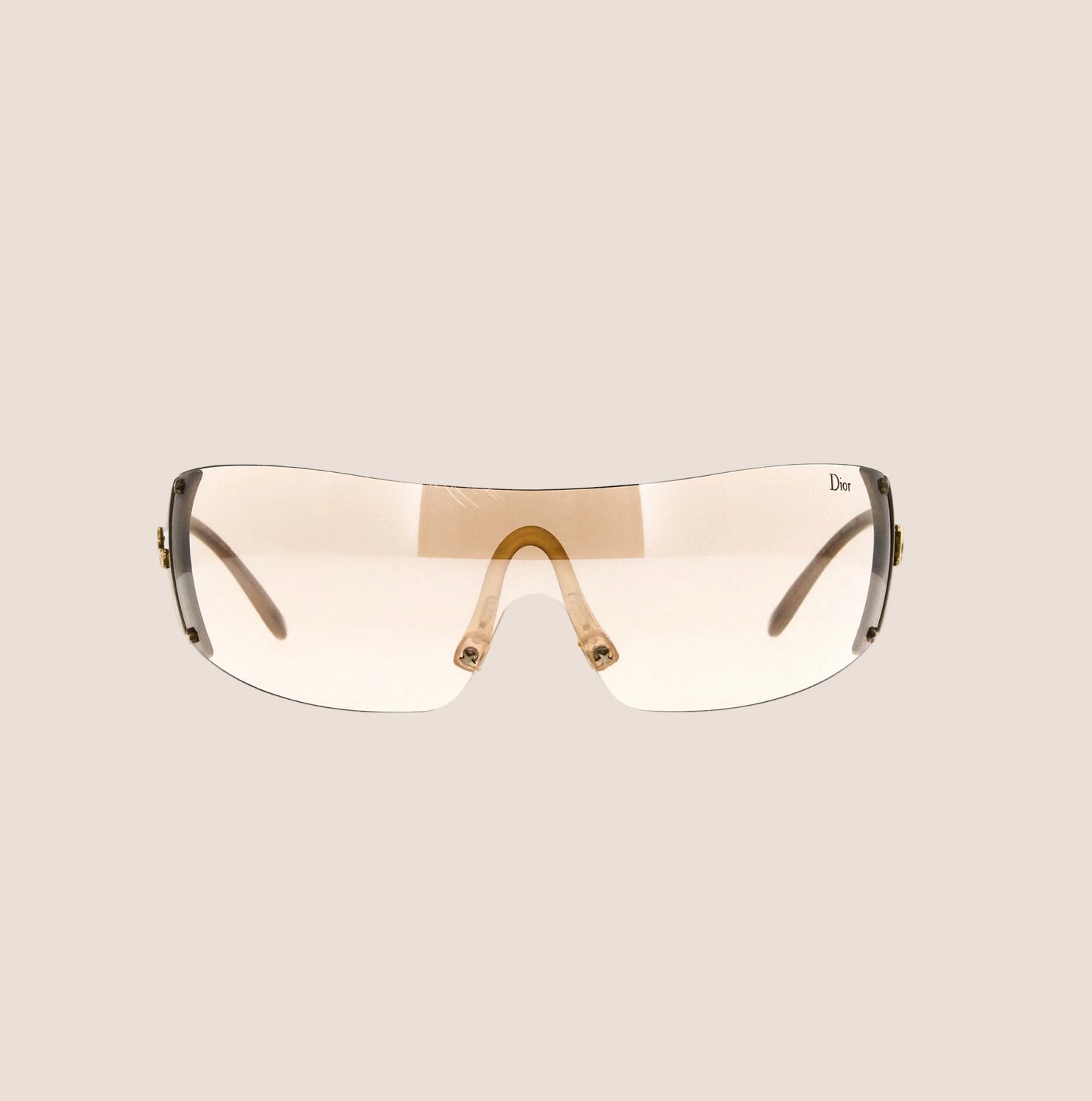 CHRISTIAN DIOR GOLD CLEAR SKI 5 SUNGLASSES
