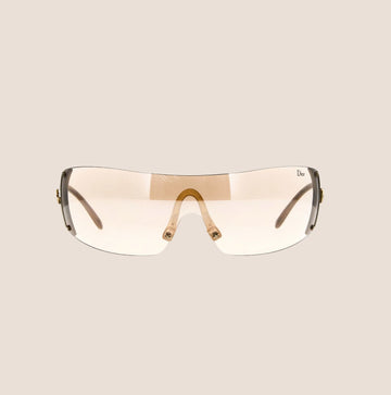 CHRISTIAN DIOR GOLD CLEAR SKI 5 SUNGLASSES