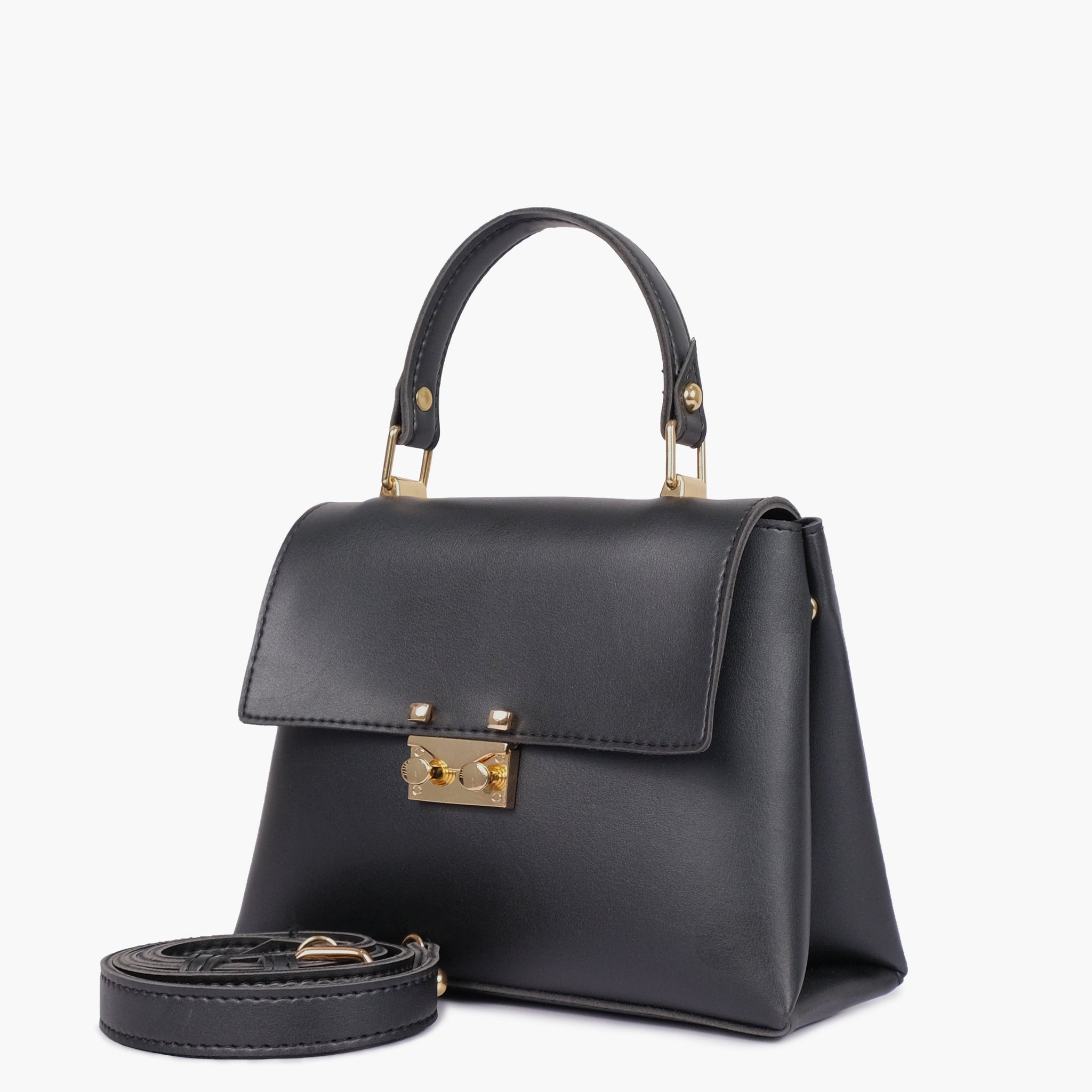 Black mini top-handle bag