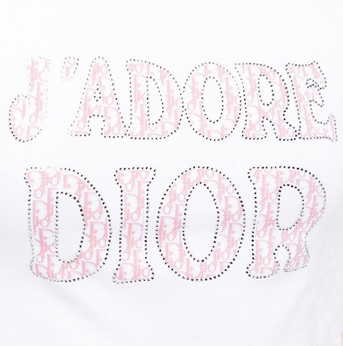 CHRISTIAN DIOR 2000s 'J'ADORE DIOR' RHINESTONE TANK TOP