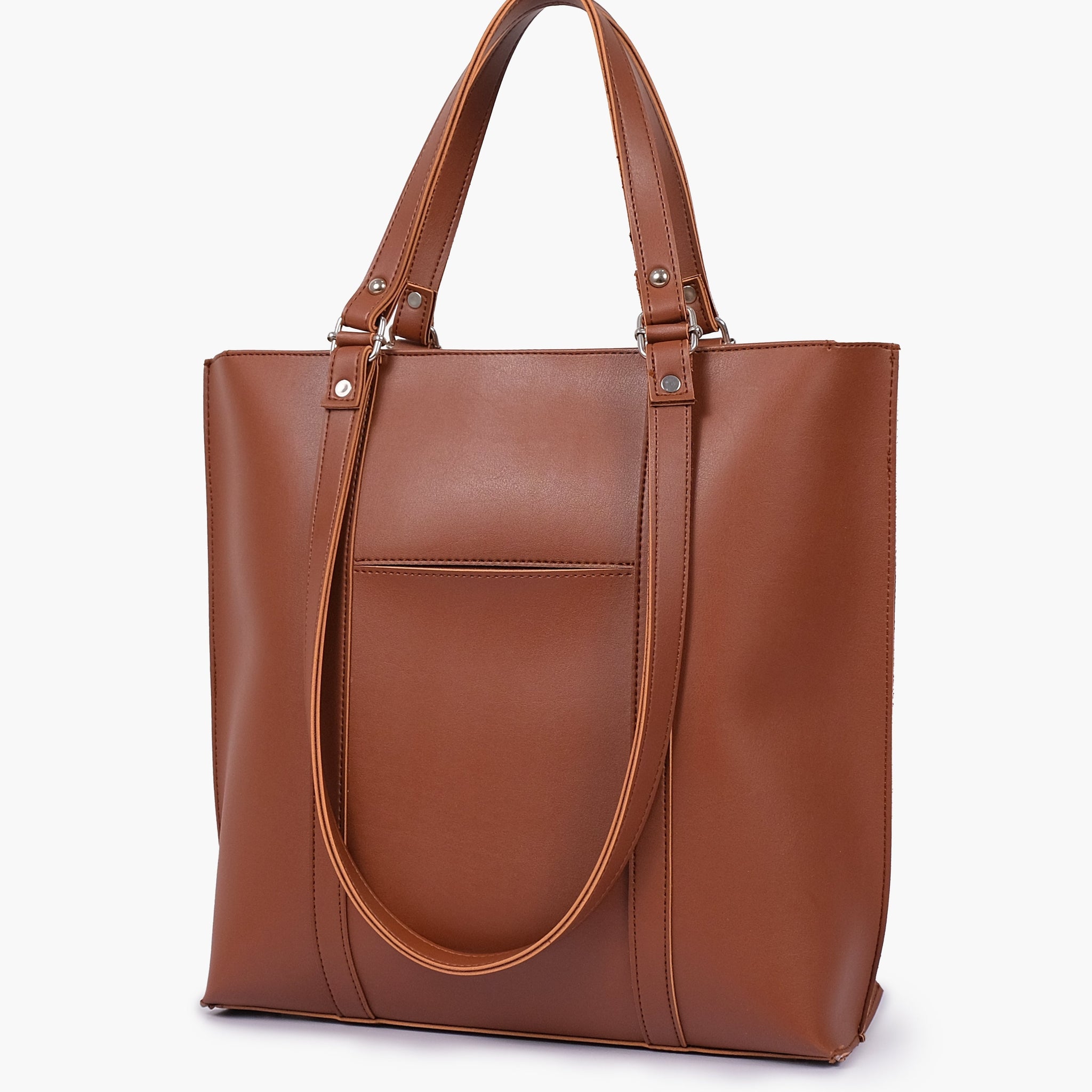 Brown double-handle Tote Bags