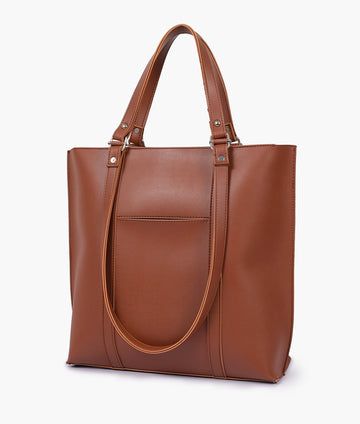 Brown double-handle Tote Bags