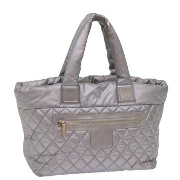 Top Quality Chanel Cococoon Hand Bag Patent leather Silver CC Auth bs10169