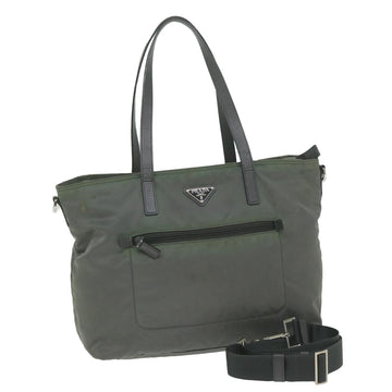 PRADA Tote Bag Nylon 2way Gray  bs10723