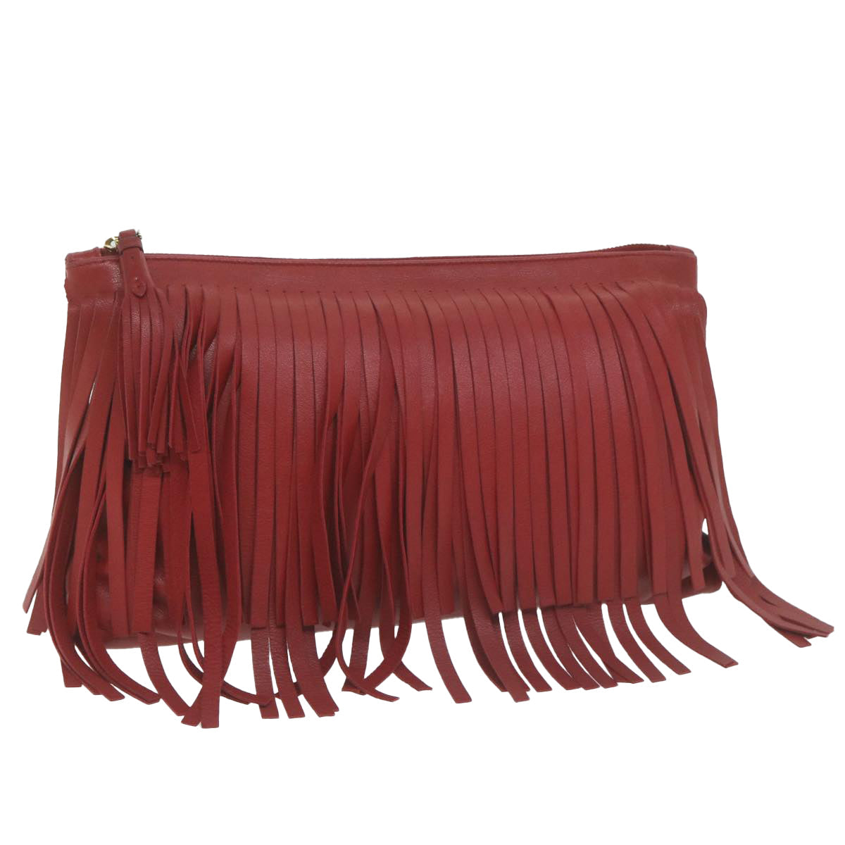 PRADA Clutch Bag Leather Red  bs11809